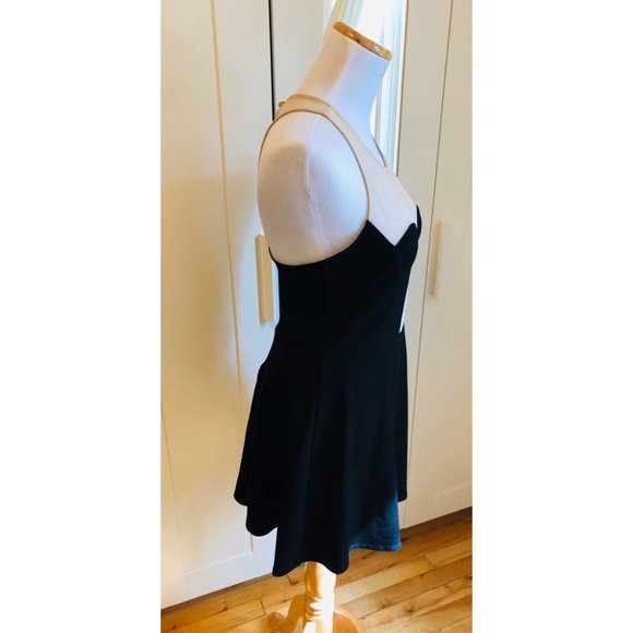 Solemio Sexy Black Fit And Flare Mesh Cutout Dress Size Medium - Picture 2 of 6